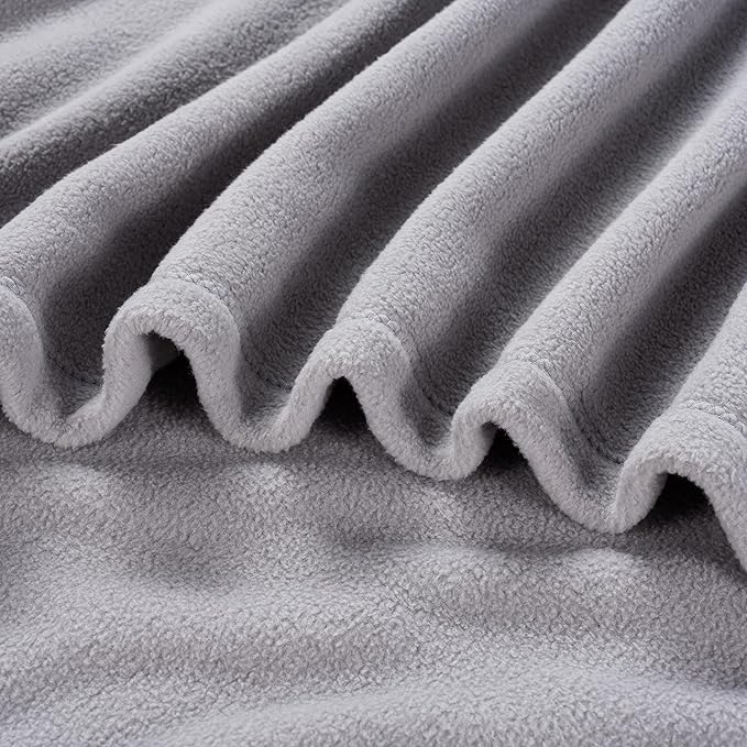 Berkshire Blanket Microfleece Queen Size Bed Blanket Chateau Gray,Lightweight Soft Breathable Plush Micro Fleece Blanket for Bed Couch Sofa,90x90 Inches