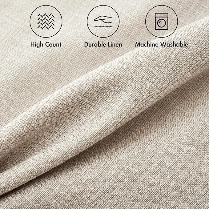 MIULEE Pack of 2 Decorative Linen Burlap Textured Pillow Covers Farmhouse Boho Accent Pillowcases Spring Home Decor for Couch Sofa Bedroom Living Room 20x20 Inch Taupe