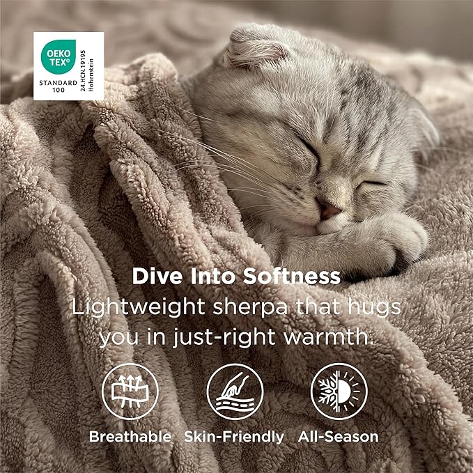 Bedsure GentleSoft Brown Throw Blanket for Couch - Super Soft & Cozy Summer Fall Blankets for Women, Fluffy Fleece Throw for Girls, Gifts for Women, Ideal for Room, Home & Bedroom Decor, 50x60 Inches