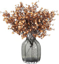 JAKY-Global Babys Breath Silk Artificial Flowers 6 Bundle Fake Plants Fall Stems Decorations for Home,Farmhouse Decor Bouquets DIY Garden (Dark Brown White 6pcs)
