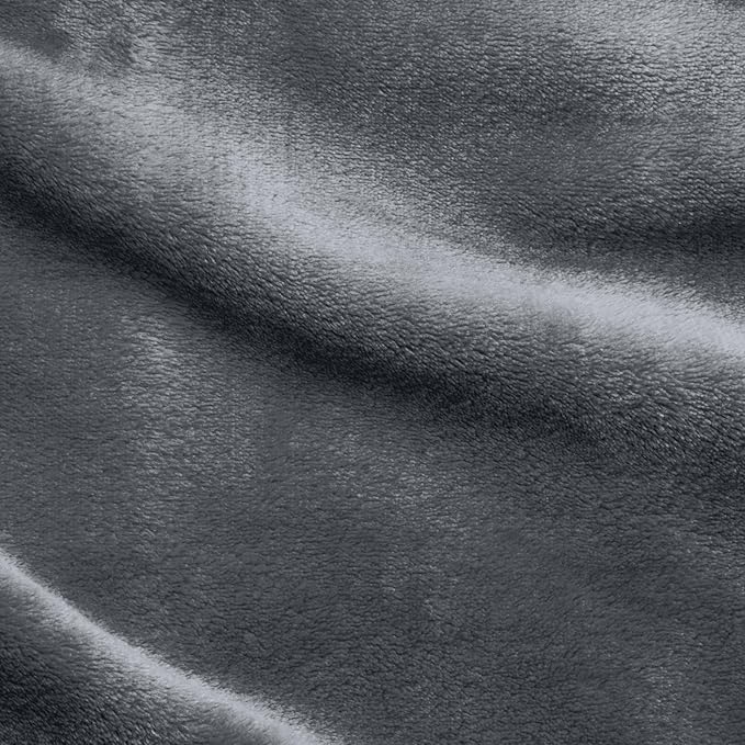 Elegant Comfort Luxury Velvety Softness Fuzzy Plush Micro-Velour Ultra-Soft Blanket King/California King Grey