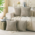 Set of 4 Taupe Decorative Throw Pillow Covers 22x22 Inch Corduroy Pillow Covers for Bed Couch Sofa Living Room Soft Square Cushion Cases