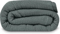 Linteum Textile Supply Leno Weave Charcoal Grey Blanket, Twin 100% Cotton, Lightweight, Warm, Fluffy, Premium and Durable Soft & Cozy Bed Blanket for Home, Couch, Sofa & Dorm, All Season Throw [66x90]