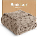 Bedsure GentleSoft Light Brown Throw Blanket for Couch - Super Soft Cozy Blankets Gifts for Women Men Girls, Cute Small Fleece Throws for Bedroom Home Decor, 50x70 Inches