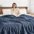 Electric Blanket King Heating Blanket 90"x100" - Dual Control Heated Blankets with Fast Heating & Over-Heat Protection, Ultra Thick 450gsm Sherpa Fleece Heated Blankets, Great Grandma Gifts(Navy Blue)