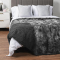 PAVILIA Gray Fluffy Bed Blanket, Queen Size, Fuzzy Blanket for Women Men, Furry Plush Warm Large Throw for Couch Sofa, Super Soft Thick Faux Fur Sherpa Blanket, Tie-Dye, 90x90
