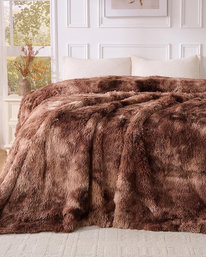 Super Soft Fluffy Faux Fur Sherpa Fleece Blankets Queen Size for Bed, Bedroom Decor Winter Big Blankets Thick Warm, Fuzzy Plush Heavy Bedding Cozy Gifts for Women Men Mom Dad, 90" x 90"