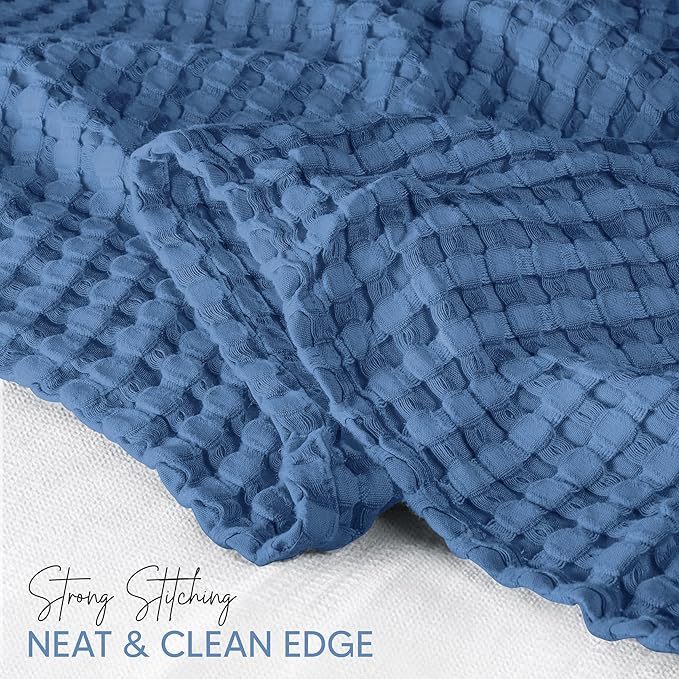 Utopia Bedding Wedgewood 100% Cotton Waffle Blanket 300 GSM [Twin - 90x72 Inch] Soft Lightweight Breathable Bed Blanket for All Season