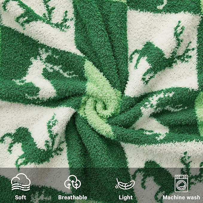 CYMULA Christmas Knit Throw Blanket - Super Soft Cozy Fuzzy Blankets for Couch, Sofa & Bed, Holiday Throw Blanket，60"x80"