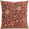Charlotte Home Furnishings Throw Pillow Covers 16x16 in Red Flowers Decorative Couch Pillow Cover Boho Decor European Tapestry Cushion Cases Living Room Cozy Home Decor Jacquard Woven Soft Cotton