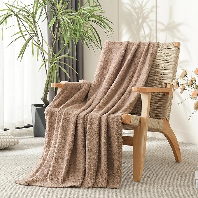 JOOJA Knitted Dusty Pink Rose Blush Throw Twin Size Blanket Polyester Soft Fleece Blanket for Couch Bed Sofa 60x80 Inches Dusty Rose