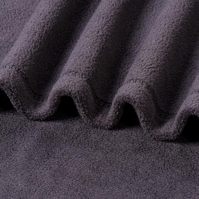 Berkshire Blanket Microfleece Throw Size Bed Throw Blanket Black, Lightweight Soft Breathable Plush Micro Fleece Throw Blanket for Travel, Bed and Couch, 50x60 Inches