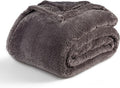 Berkshire Blanket Classic Extra-Fluffy™ Plush Blanket, Queen Size Bed Blanket, Soft Fuzzy Fluffy Long Hair Blanket for Couch Sofa Bed, Shadow Grey, 90x90 Inches