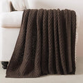 WDCOZY Chunky Cable Knit Throw Blanket Super Soft Warm Knitted Throw Blanket for Couch, Sofa, Chair, Bed Lightweight Breathable Cozy Comfortable Home Decorative Brown Chocolate Coffee 60x80 Inches