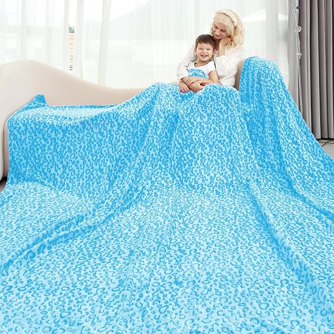 Blue Blanket Throw Cozy Blanket King Size Throw Blankets for Bed