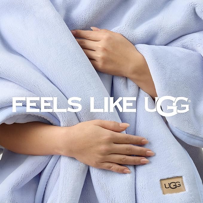 UGG Coco Plush Fleece Throw Blanket – Soft & Cozy Blanket for Couch, Bed & Sofa, Perfect for Home Decor, House Warming Gifts or Luxurious Birthday Gifts for Women, 50" x 70", Lavender Misty Wisteria