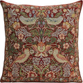 Charlotte Home Furnishings Throw Pillow Covers 16x16 in Red Strawberry Decorative Couch Pillow Covers Boho European Tapestry Cushion Cases Living Room Cozy Home Decor Jacquard Woven Soft Cotton