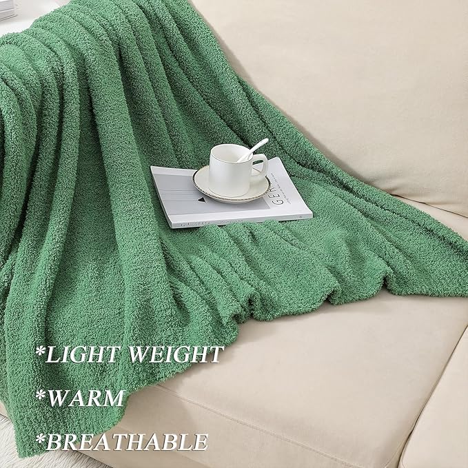 bearberry Super Soft Fluffy Throw Blanket Lightweight Cozy Warm Bed Blankets for Couch Bed Sofa All Season (Avocado Green, 60”x80”)