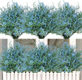 RECUTMS 20 Bundles Outdoor Artificial Flowers UV Resistant Fake Outdoor Plants, Faux Greenery for Indoor Outside Hanging Plants Garden Porch Window Box Home Wedding Farmhouse Décor(Blue)