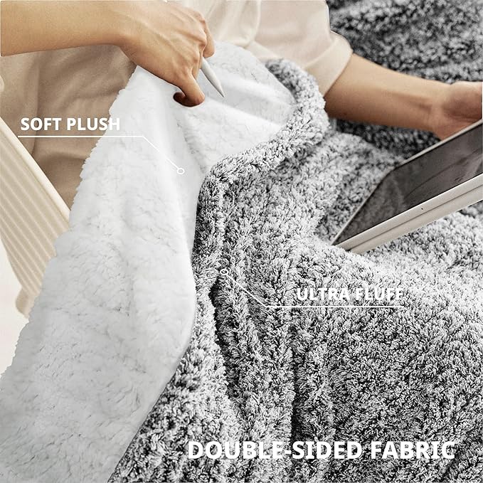 Heated Blanket Electric Throw 50" x 60" -Heated Throw Blanket with 5 Heating Levels & 3 Hours Auto Off,Machine Washable,ETL & FCC Certification(Racoon Gray)