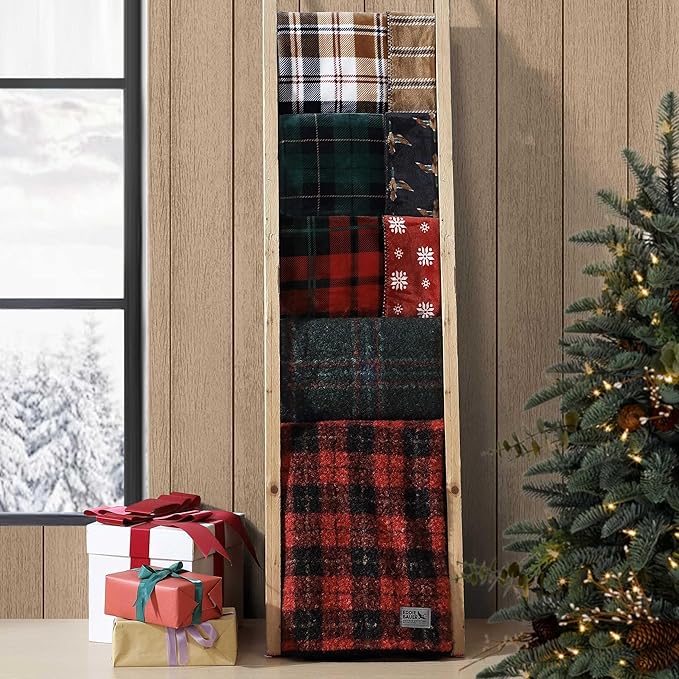 Eddie Bauer - Throw Blanket, Ultra-Soft & Reversible Plush Bedding, Throw Blanket for Couch & Bed (Trailhead Plaid Beige, 60" x 70")