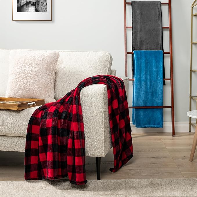 PAVILIA Grey Fleece Throw Blanket for Couch, Dark Charcoal Super Soft Fuzzy Flannel Throw for Sofa, Luxury Plush Microfiber Bed Blanket, Cozy Home Decorative Velvet Gift Blanket, 50x60