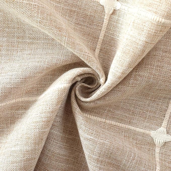 SIELUNO Coffee Table Cover, Rustic Farmhouse Rectangle Coffee Table Cloth Cotton Linen Waterproof with Pockets and Tassel for Living Room Decoration - Large Plaids - 24x64 Inch