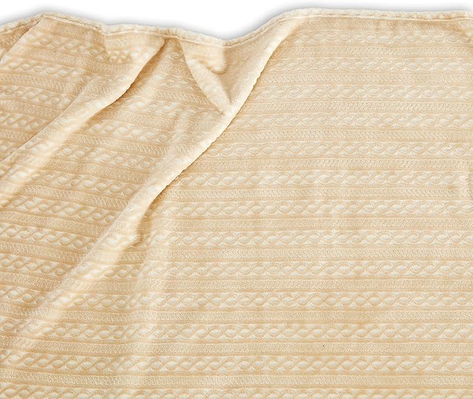 Extra Large Soft Cozy 120x120 Inches Seamless Oversized King Fleece Blanket - Huge 3D Jacquard Decorative 10'x10' California King Blanket for Bed, Sofa, Couch, Travel, Khaki Chain