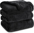 Bedsure GentleSoft Sherpa Fleece Blankets King Size for Bed, Non-Heated, Thick and Warm Throw for Women and Men, Soft Fuzzy Plush King Blanket for Winter, Black, 108x90 Inches