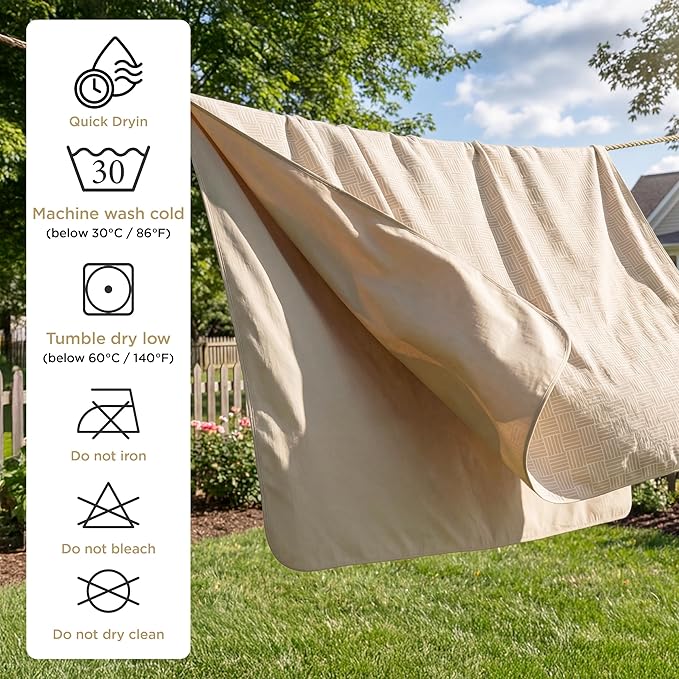 Bedsure Waterproof Bed Cover for Dogs Washable - Waterproof Blanket for King Bed Couch Sofa Cozy, Lightweight Furniture Protector for Pet Cat Quick Drying, Sandy Tan, Cal King，82x120IN