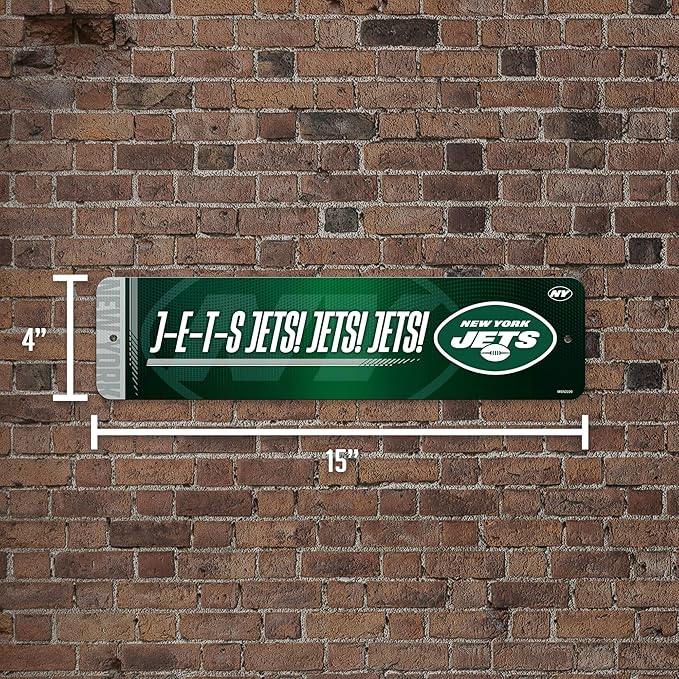 Rico Industries NFL Football Metal Street Sign 4" x 15" Home Décor - Bedroom - Office