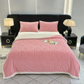 UKELER Sherpa Bed Blanket 80 × 90 inch, Ultra Soft Queen Size Throw Blanket for All Season, Cozy Plush Arch Fleece Blankets for Bedroom Living Room Dorm Hostel Sofa Camping, Pink