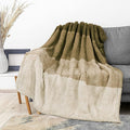 PAVILIA Fluffy Sherpa Throw Blanket Ombre | Gradient Plush, Soft, Fuzzy, Decorative Accent Throw Blanket for Couch Sofa Twin Bed | Cozy Warm Decorative Furry Faux Fur Blanket, 60x80 Inches Taupe