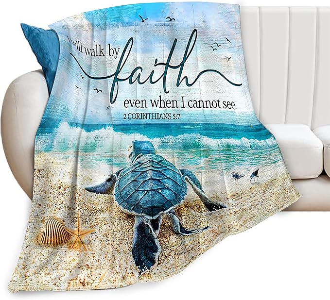 Jinflower Sea Turtle Throw Blanket Turtle Blanket for Kids Adults Super Warm Soft Cozy Plush Fleece Flannel Blanket for Sofa Couch Bed Birthday Gifts Sea Turtle Print Blanket 40"x50"
