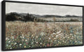 SHENIFY Vintage Landscape Framed Wall Art Meadow Flowers Farmhouse Decor Retro Classic Painting for Hallway Bedroom Living Room Dining Room - 20x40in Black Framed