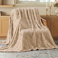 Joiedomi Twin Blanket for Bed, Soft Brown Fleece Checkered Blankets Gifts for Women Mom Girls, 280GSM Cozy Cute Soft Throw Home Room Decor Aesthetic Gifts 60x80 Inches
