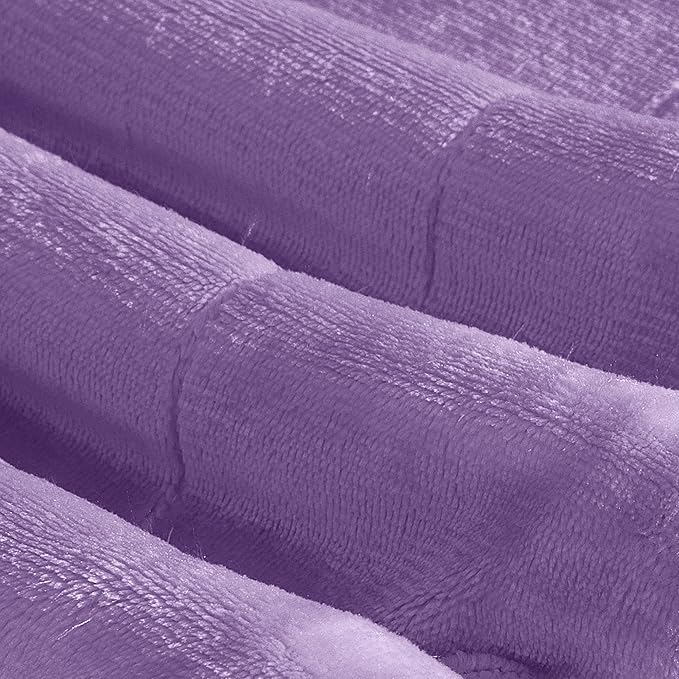 Elegant Comfort Ultra Soft Reversible Flannel Sherpa Blanket - Cozy Silky Fleece Throw for Couch, Bed - Plush Fuzzy Warm Winter Blanket for Gift, Twin, Lilac