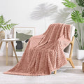 Monbix Pink Fleece Throw Blanket for Couch- Room Decor Soft Cozy Blankets for Women, Lightweight Fleece Flannel Bed Blanket Suitable for All Seasons(50"×60",Pink)