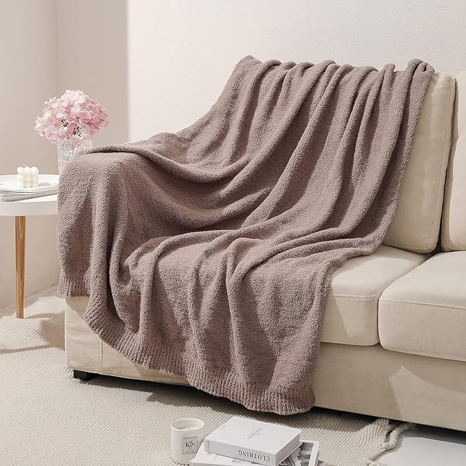 bearberry Super Soft Fluffy Throw Blanket Lightweight Cozy Warm Throw Blankets for Couch Bed Sofa All Season (Rose Taupe, 53”x71”)