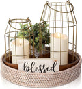 Rustic Farmhouse Lantern Decor Set of 2 - Stylish Decorative Lanterns for Your Living Room, Fireplace Mantle or Kitchen Dining Table - Modern Indoor/Outdoor Coffee Table Decor for Your Entire Home