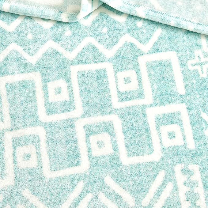 Soft Cozy 120x138 Inches Seamless Oversized King Fleece Blanket, Giant 10'x11.5' California King Blanket Extra-Large Flannel Blankets for Bed, Sofa, Couch, Travel, Symbol Light Blue