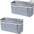 Bedside Caddy Bedside Storage Organizer, 2 Pack Wall Hanging Storage Bag for Bunk bed Hospital Beds Dorm Bed Rails, Holders Books Glasses Phones Magazine(Grey)