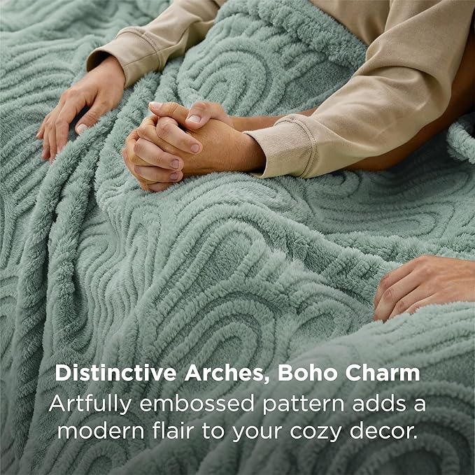 Bedsure GentleSoft Twin Blanket for Bed - Cozy Soft Blankets for Women, Cute Small Fleece Throws for Girls, Graduation Decorations Gift for Her Him School Dorm, Sage Green, 60x80 Inches