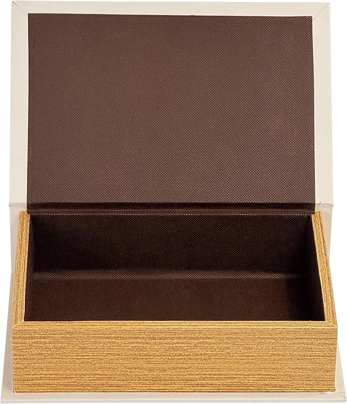 PACOLO Decorative Book Boxes, Faux Wood cover Storage for Hidden Jewelry, Money, and Cash (FOLD TIME)
