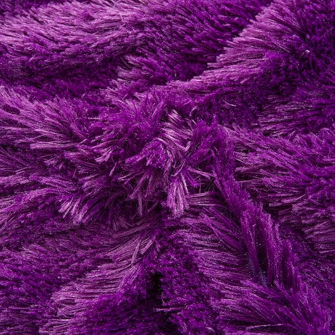 YUSOKI Faux Fur Queen Blanket(Purple,90" x 90"),Whithout Pillows,Winter Lightweight Plush Fuzzy Soft Cozy Microfiber Comfy Bed Blanket for Women Kids Girls Couch Sofa Washable