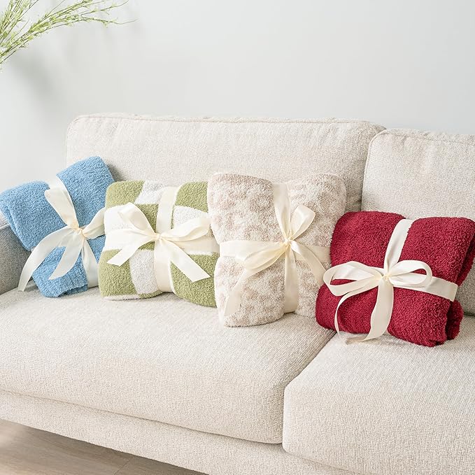 PAVILIA Super Soft Throw Blanket for Couch, Fluffy Cozy Lightweight Light Blue Blanket, Fuzzy Warm Knit Blanket for Bed Sofa, Slate Blue, 50x60