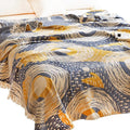 Scientific Sleep Starry Blue Sky Moon Stars 100% Cotton Muslin Blanket Throw Cover for Bed Couch Sofa Cozy Soft Bedding Lightweight Warm Bedspread Quilt Coverlet Full Queen 80 in x 90 in