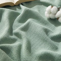 Bedsure GentleSoft 100% Cotton Blanket Queen Size for Bed - Breathable and Lightweight, Soft Cozy Textured Herringbone Woven Blanket for Summer, Sage Green, 90x90 inches