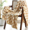 Folkulture Throw Blanket for Couch 50" x 60" |100% Recycled Cotton Couch Chritmas Throw Blanket for Chair, Boho Throws Blankets for Bed,Sofa, Lightweight| Guest Room Must Haves Blanket | Biscuit
