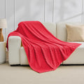 Bnuitland Fleece Throw Blanket for Couch, 300GSM Soft Warm Cozy Fluffy Throw for Adults & Kids, Stripe Pattern, All Season Sofa Bed Blanket for Home Decor, Magenta 50"x60"